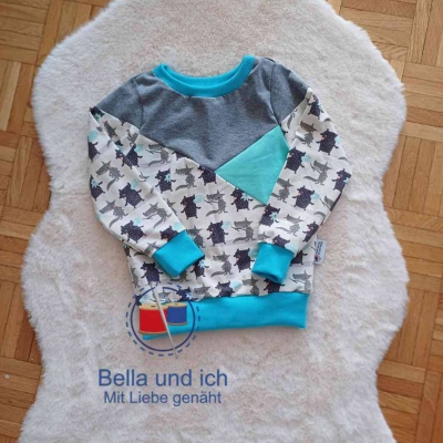 Kinder Sweatshirt mit Wolfmotiv - Größe 104