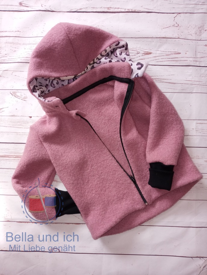 Wollwalk Jacke mit Tragetuchstoff